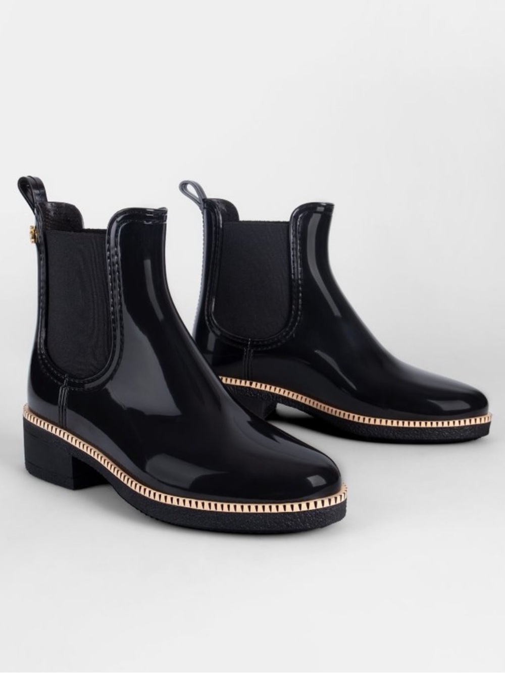 Lemon Jelly Ava Black Ankle Rain Booties